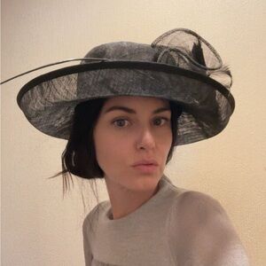 San Diego Hat Company Black Mesh Hat with Feather Accent